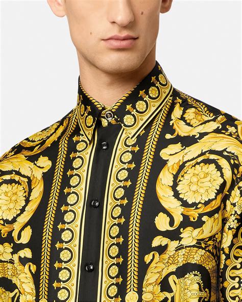 versace baroque t shirt|barocco silk shirt.